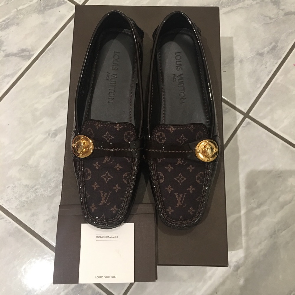 Louis Vuitton Loafers Mini Lin Monogram Ebene